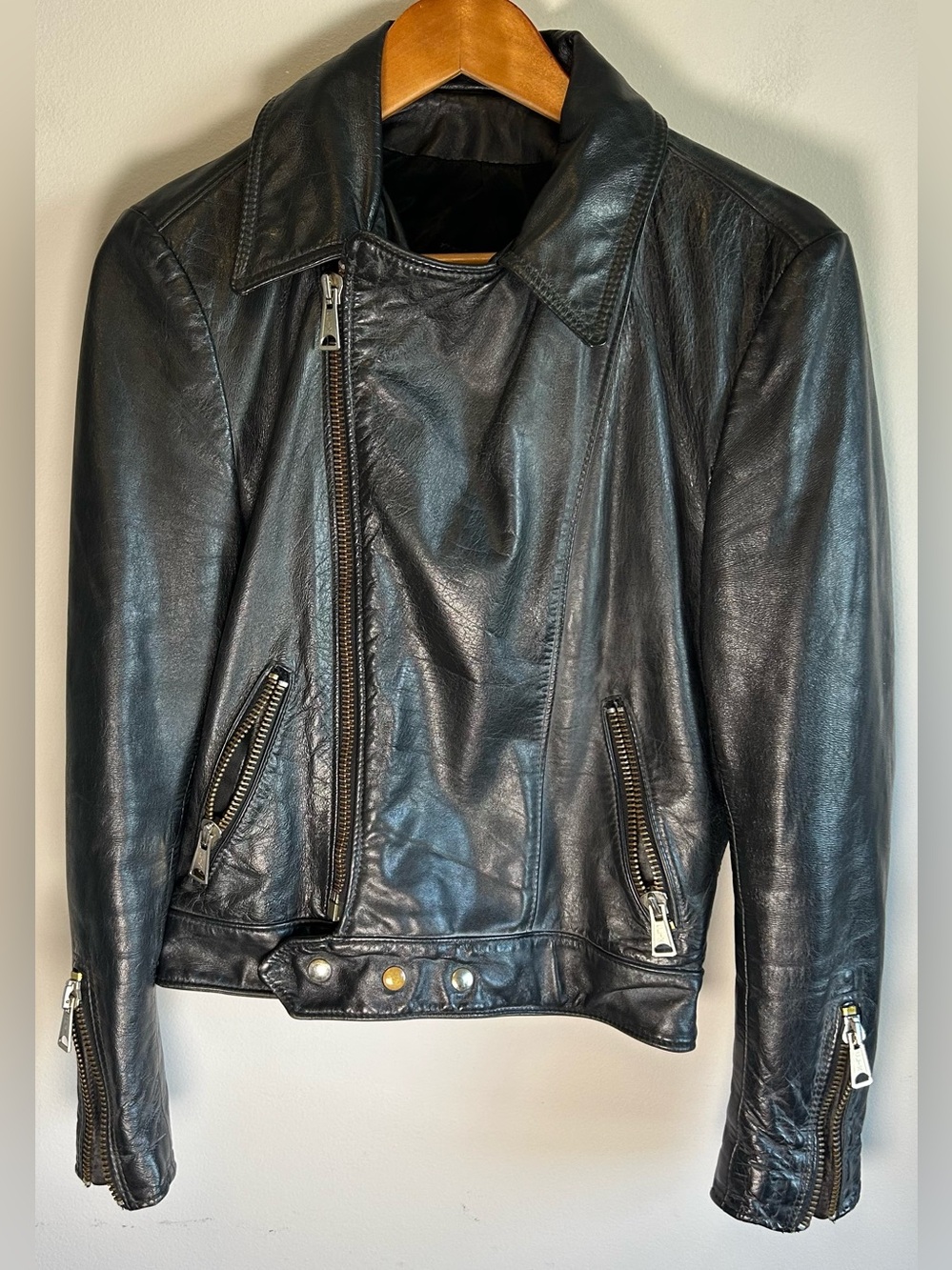 VTG Champion Leather Goods Motorcycle Jacket Biker Double Rider Big Zip Toronto